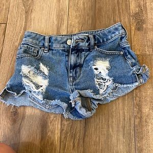 Womens blue denim shorts
